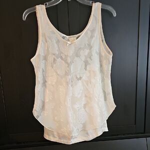 Secret Treasures Cream Pajama Set With Tank Top And Matching Satin Shorts